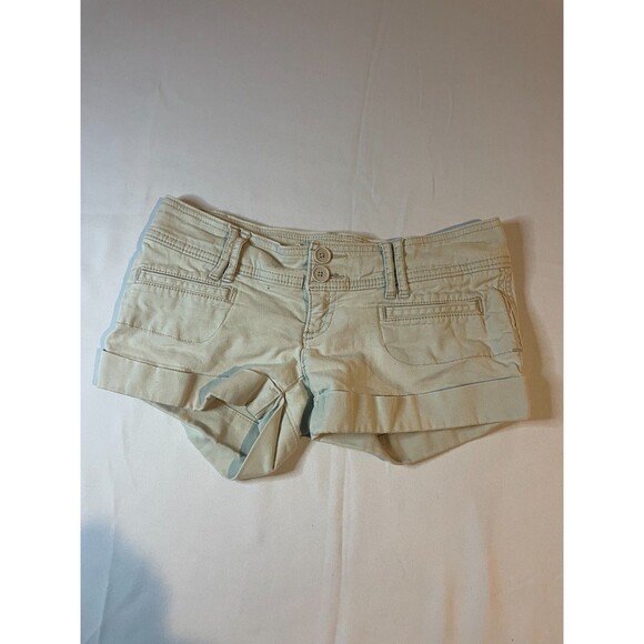 Hollister Shorts Womens Size 0 Y2K Chino Twill Stretch Summer Hot Pants Booty - Picture 1 of 4